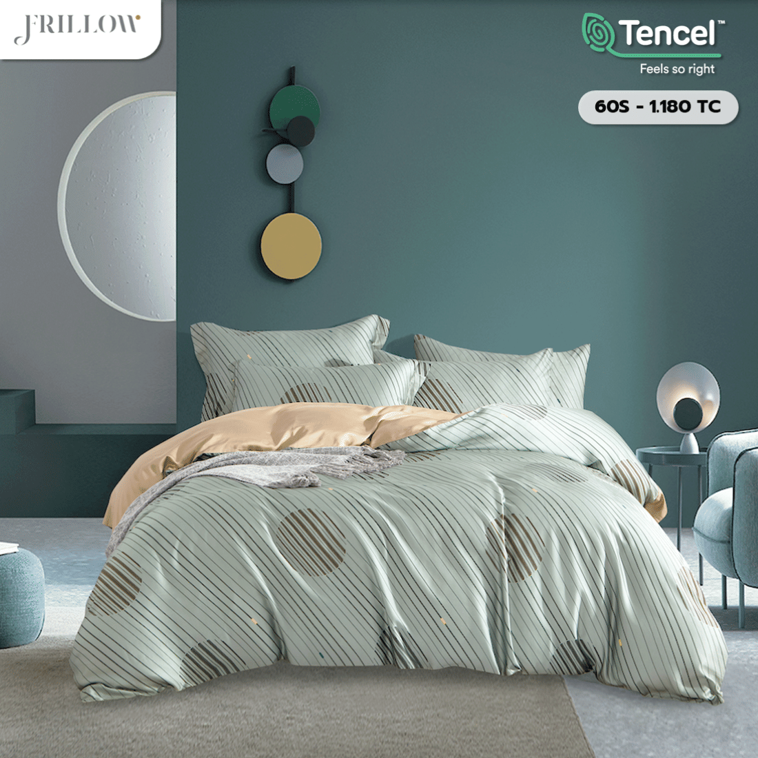 ปลอกผ้านวม 60X80 นิ้ว FRILLOW TENCEL™ 1180TC สี VIRIDESCENT_8